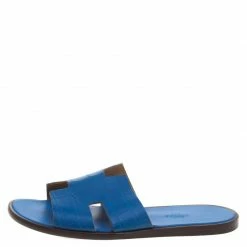 Hermes Cerulean Blue Alligator Izmir Sandals Size 44 For Men -Deals Hermes Store luxury men hermes used shoes p93273 0002
