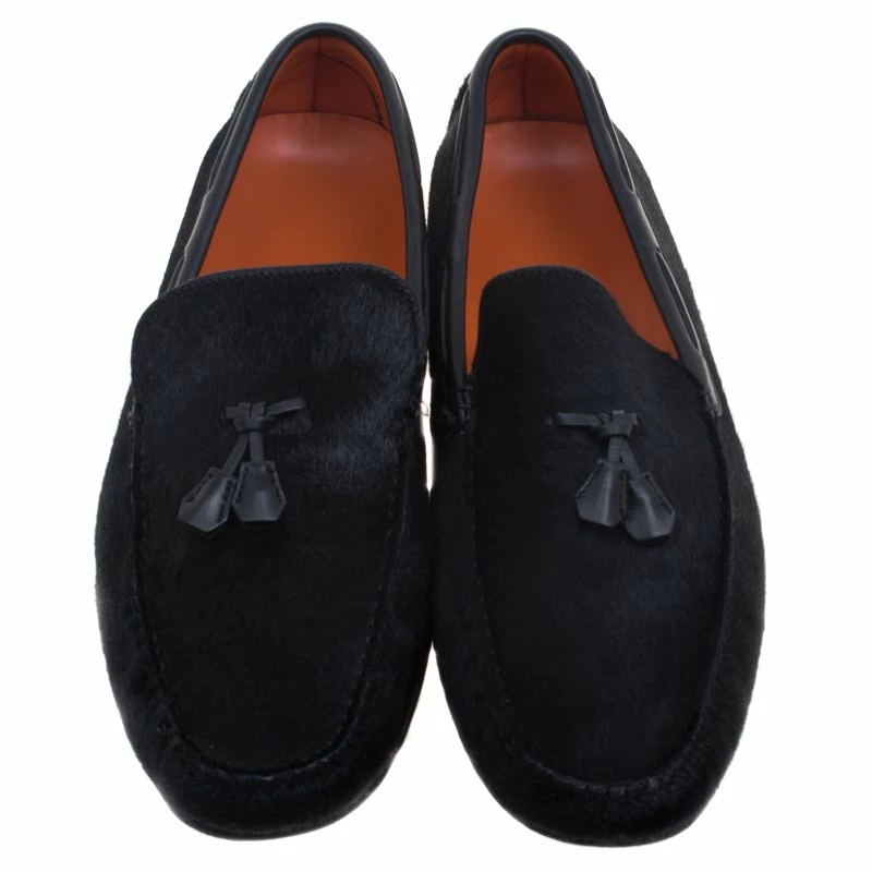 Hermes Black Calf Hair Leonard Moccasins Size 43 For Men 5 Hermes Black Calf Hair Leonard Moccasins Size 43 For Men - Image 3