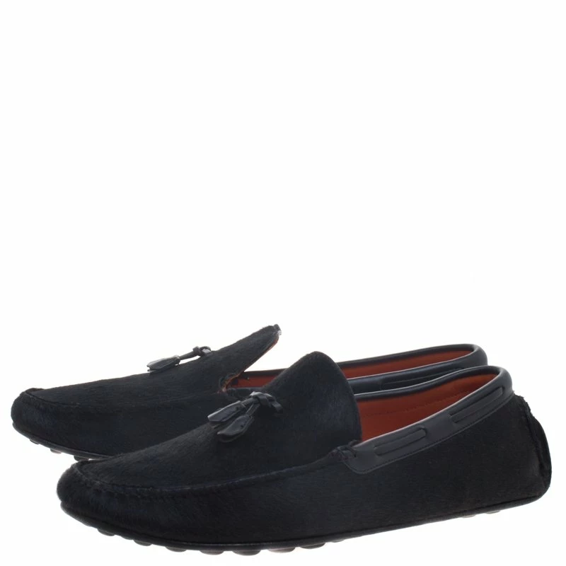 Hermes Black Calf Hair Leonard Moccasins Size 43 For Men 6 Hermes Black Calf Hair Leonard Moccasins Size 43 For Men - Image 4