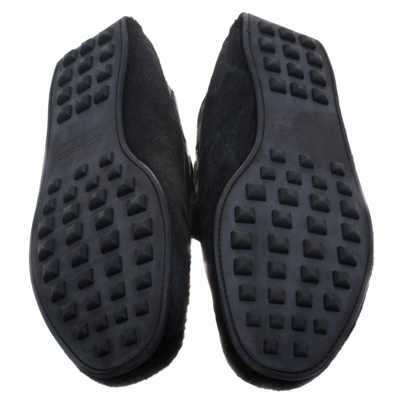 Hermes Black Calf Hair Leonard Moccasins Size 43 For Men 8 Hermes Black Calf Hair Leonard Moccasins Size 43 For Men - Image 6