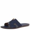 Hermes Dark Blue Lizard Izmir Sandals Size 44 For Men -Deals Hermes Store luxury men hermes used shoes p93419 0001