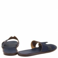 Hermes Dark Blue Lizard Izmir Sandals Size 44 For Men -Deals Hermes Store luxury men hermes used shoes p93419 0005