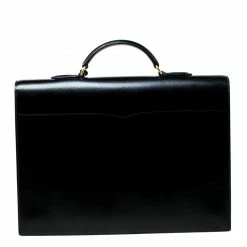 Hermes Black Leather Sac A Depeches 38 Briefcase For Men -Deals Hermes Store luxury men hermes used travel p226576 007
