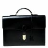 Hermes Black Leather Sac A Depeches 38 Briefcase For Men