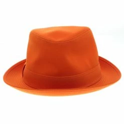 Hermes Orange Cotton H Embroidered Funky Fedora Hat ( Size 59 ) For Men -Deals Hermes Store luxury men hermes used travel p92899 003