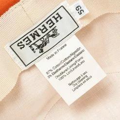 Hermes Orange Cotton H Embroidered Funky Fedora Hat ( Size 59 ) For Men -Deals Hermes Store luxury men hermes used travel p92899 006