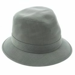 Hermes Grey H Embroidered Funky Fedora Hat ( Size 58 ) For Men