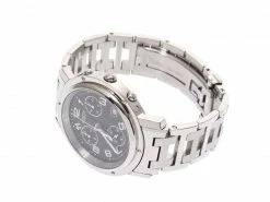 Hermes Black Stainless Steel Clipper Chrono CL1.910 Men's Wristwatch 38MM For Men -Deals Hermes Store luxury men hermes used watches p227954 007