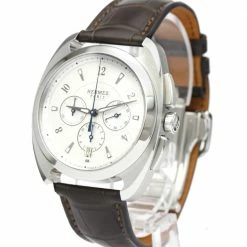 Hermes Silver Stainless Steel Dressage DR5.910 Automatic Men's Wristwatch 41 MM For Men