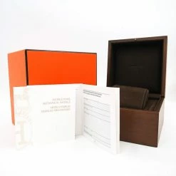 Hermes Black Stainless Steel Dressage Chronograph Automatic DR5.910 Men's Wristwatch 41 MM For Men -Deals Hermes Store luxury men hermes used watches p321114 003