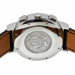 Hermes Silver Stainless Steel & Leather Nomade Chrono N01.910 Men's Wristwatch 39 Mm For Men -Deals Hermes Store luxury men hermes used watches p377429 002