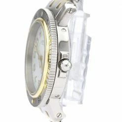 Hermes Silver Gold Tone Stainless Steel Clipper Diver Chronograph Quartz CL7.720 Men's Wristwatch 38 MM For Men -Deals Hermes Store luxury men hermes used watches p496658 007