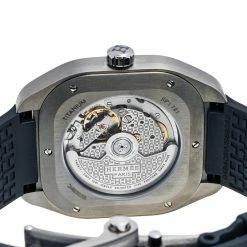 Hermes Grey Titanium Rubber H08 SP1.471 Men's Wristwatch 39 Mm For Men -Deals Hermes Store luxury men hermes used watches p505343 003