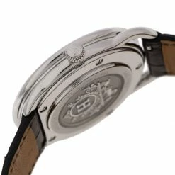 Hermes Silver Stainless Steel Leather Arceau AR5.710A Men's Wristwatch 38 Mm For Men -Deals Hermes Store luxury men hermes used watches p511683 002