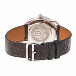 Hermes Silver Stainless Steel Leather Arceau AR5.710A Men's Wristwatch 38 Mm For Men -Deals Hermes Store luxury men hermes used watches p511683 009
