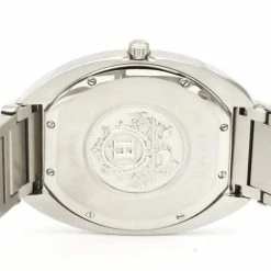 Hermes Silver Stainless Steel Espace ES2.710 Quartz Men's Wristwatch 38 MM For Men -Deals Hermes Store luxury men hermes used watches p553332 008