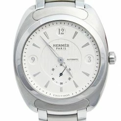 Hermes Silver White Stainless Steel Dressage DR5.71B Men's Wristwatch 40 Mm For Men -Deals Hermes Store luxury men hermes used watches p581631 006