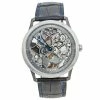 Hermes Grey Skeleton Titanium Platinum Alligator Leather Slim D'Hermes Squelette Lune W053606WW00 Men's Wristwatch 39.50 Mm For Men -Deals Hermes Store luxury men hermes used watches p600691 006