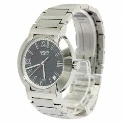 Hermes Grey Stainless Steel Nomade Men's Wristwatch 36MM For Men