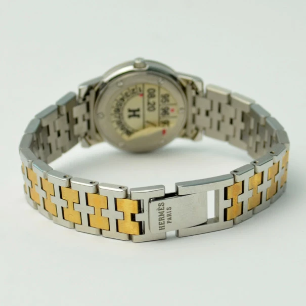 Hermes 18K Gold SS White Ladies Wristwatch For Uncategorized 7 Hermes 18K Gold SS White Ladies Wristwatch For Uncategorized - Image 5