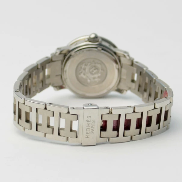 Hermes Clipper Ladies SS White Wristwatch For Uncategorized 7 Hermes Clipper Ladies SS White Wristwatch For Uncategorized - Image 5