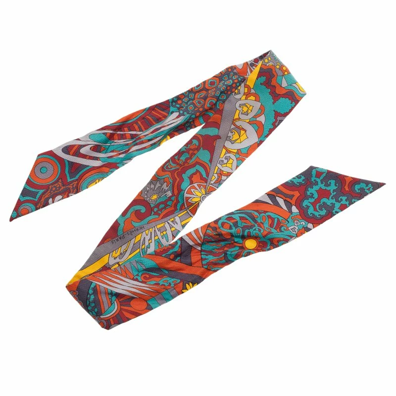 Hermes Multicolored Silk Twill Neck Scarf For Uncategorized 4 Hermes Multicolored Silk Twill Neck Scarf For Uncategorized - Image 2