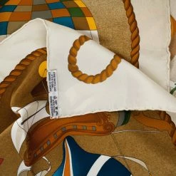 Hermes Brown 'Les Folies Du Ciel' Silk Square Scarf For Uncategorized -Deals Hermes Store luxury uncategorized hermes used accessories p21256 003