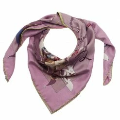 Hermes Purple Silk Fetes Venitiennes Square Scarf For Uncategorized