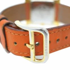 Hermes Orange Gold Plated SS Womens Wristwatch 21 MM For Uncategorized -Deals Hermes Store luxury uncategorized hermes used watches p24186 007