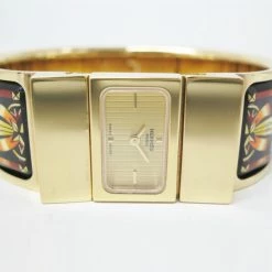 Hermes Loquet Gold-Plated SS Enamel Womens Wristwatch 19 MM For Uncategorized