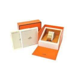 Hermes Loquet Wristwatch GP Leather Gold Brown Ladies For Women -Deals Hermes Store luxury uncategorized hermes used watches p36588 007