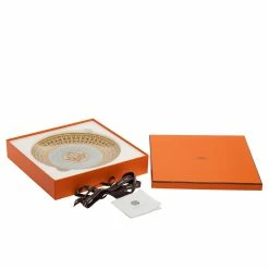 Hermes Hermès Gold Mosaique AU 24 Dessert Plate Set Of 2 For Unisex -Deals Hermes Store luxury unisex hermes new dining p366692 001