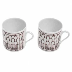 Hermes Rouge H Deco Coffee Cup And Saucer 4-Piece Set For Unisex -Deals Hermes Store luxury unisex hermes new dining p405512 010