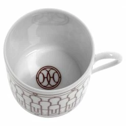 Hermes Rouge H Deco Coffee Cup And Saucer 4-Piece Set For Unisex -Deals Hermes Store luxury unisex hermes new dining p405512 011