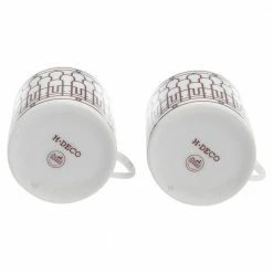 Hermes Rouge H Deco Coffee Cup And Saucer 4-Piece Set For Unisex -Deals Hermes Store luxury unisex hermes new dining p405512 013