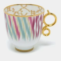Hermes Voyage En Ikat Tall Cup And Saucer For Unisex -Deals Hermes Store luxury unisex hermes new dining p680226 011