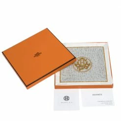 Hermes Gold Mosaique Au 24 Square Plate For Unisex -Deals Hermes Store luxury unisex hermes used dining p301417 001