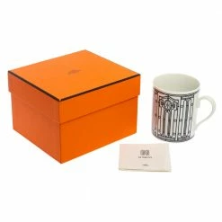 Hermes Porcelain H Deco Mug For Unisex -Deals Hermes Store luxury unisex hermes used dining p377396 001