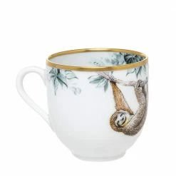Hermes White Porcelain Carnet D'Equateur 4 Pieces Cup And Saucer Set For Unisex -Deals Hermes Store luxury unisex hermes used dining p474400 002