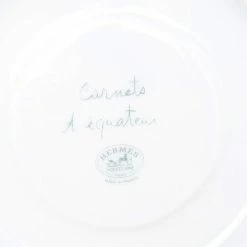 Hermes White Porcelain Carnet D'Equateur 4 Pieces Cup And Saucer Set For Unisex -Deals Hermes Store luxury unisex hermes used dining p474400 003