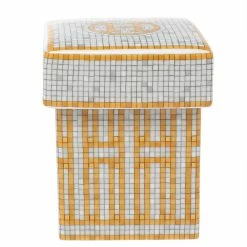 Hermes Gold Mosaique Au 24 Sugar Bowl For Unisex