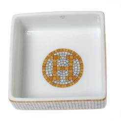 Hermes Gold Mosaique Au 24 Sugar Bowl For Unisex -Deals Hermes Store luxury unisex hermes used dining p589089 006