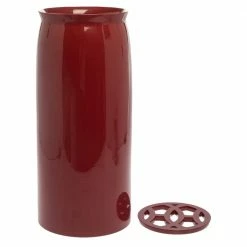 Hermes Burgundy Resin Vase For Unisex