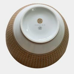 Hermes White, Gray And Marigold Porcelain Mosaique Au 24 Punch Bowl For Unisex -Deals Hermes Store luxury unisex hermes used home decor and accessories p653258 003