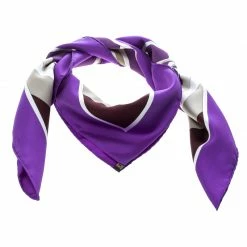 Hermes Mecanique Du Temps Ultra Violet Printed Silk Square Scarf For Women