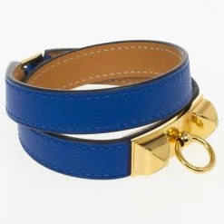 Hermes Electric Blue Swift Rivale Double Tour Small Bracelet For Women -Deals Hermes Store luxury women hermes new accessories p17247 005
