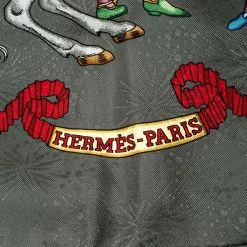 Hermes Grey Silk Jacquard Les Fetes Du Roi Soleil Square Scarf For Women -Deals Hermes Store luxury women hermes new accessories p211015 005