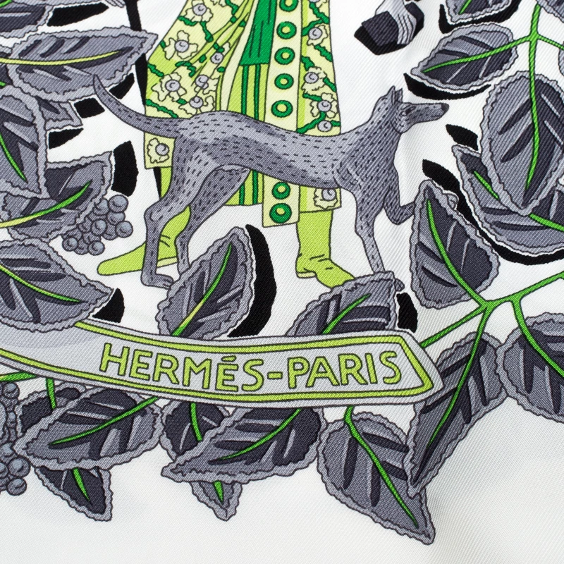 Hermes White La Promenade De Platon Printed Silk Scarf For Women 7 Hermes White La Promenade De Platon Printed Silk Scarf For Women - Image 5