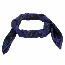 Hermes Purple & Black Petit Duc Print Silk Scarf For Women -Deals Hermes Store luxury women hermes new accessories p271530 001
