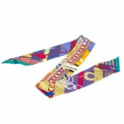 Hermes Hermès Multicolor Brides Et Gris-Gris Silk Twilly Scarf For Women -Deals Hermes Store luxury women hermes new accessories p273107 006